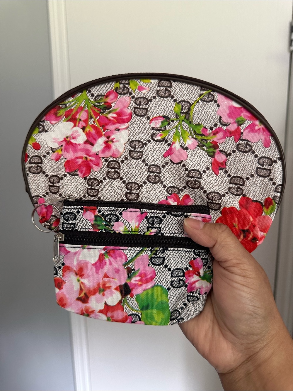 Fashion Floral  Cosmetic pouch and matching coin wallet